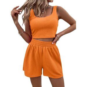 Full Size Wide Strap Tank and Shorts Set Plus Size